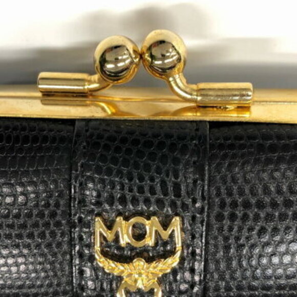 MCM Coin Wallet Case Clasp Red Black Leather - Picture 5 of 5